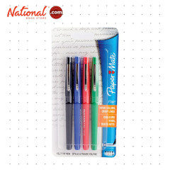 Papermate Flair Permanent Marker Assorted Medium Point 4s 04016404 - School & Office Supplies