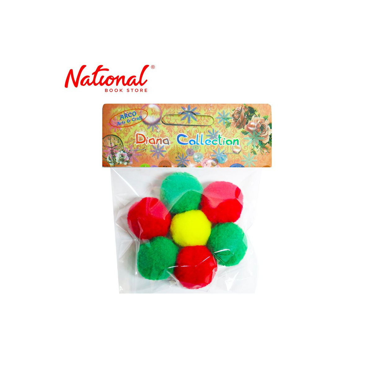 Diana Scrapbook Accessories - Red And Green Pom Poms E3858 - Scrapbooking Accessories