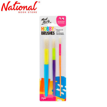 Mont Marte Kids Hobby Brushes 3 pcs (MMKC0034) - Arts & Crafts Supplies