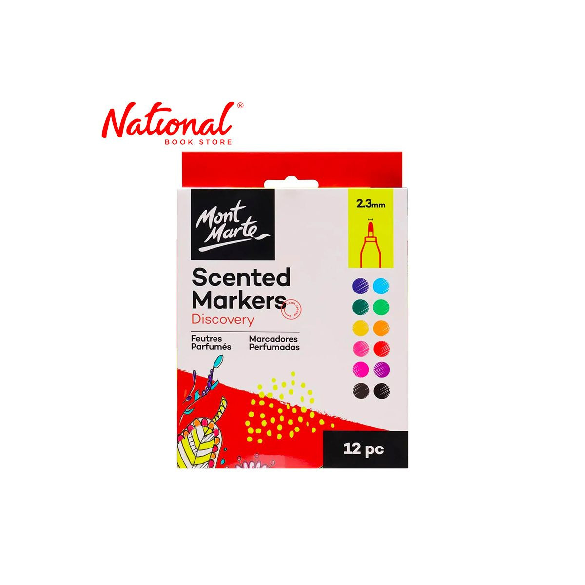 Mont Marte Scented Markers 12 pcs (MMPM0014) - Arts & Crafts Supplies