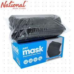 Just Mark Face Mask Surgical Adult 3 ply 50's Box Black - Safety Essentials