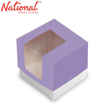 BossBox Plain Colored Gift Box 5S Amethyst SW1 with window 3.25x3.25x2.75 inches 3028590 - Giftwrapping Supplies