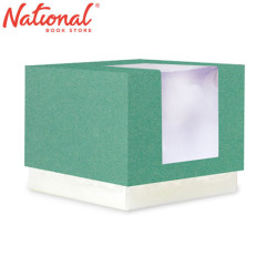 BossBox Plain Colored Gift Box 5S caribbean blue SW1 with window 3.25x3.25x2.75 inches 3028612 - Giftwrapping Supplies