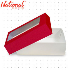 BossBox Plain Colored Gift Box 5S Red SW3 with window 10x10x4.5 inches 3028655 - Giftwrapping Supplies