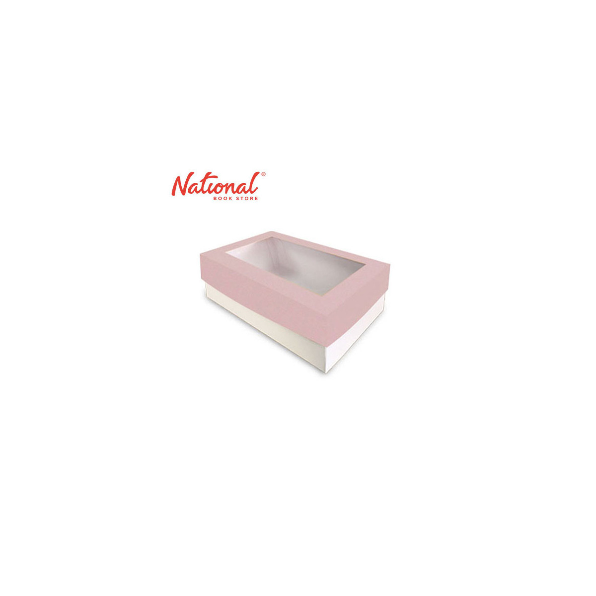 BossBox Plain Colored Gift Box 5S Rosequartz RW2 with window 6x9x3 inches 3028709 - Giftwrapping Supplies
