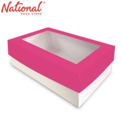 BossBox Plain Colored Gift Box 5S Beauty Pink 5S RW3 with window 14x10x4.5 inches 3028769 - Giftwrapping Supplies