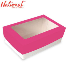 BossBox Plain Colored Gift Box 5S Beauty Pink 5S RW3 with window 14x10x4.5 inches 3028769 - Giftwrapping Supplies