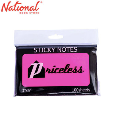 Priceless Sticky Notes PL14NP 3x5 inches Neon Pink - Notepads