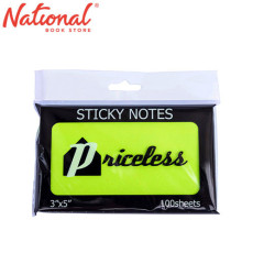 Priceless Sticky Notes PL14NG 3x5 inches Neon Green -...