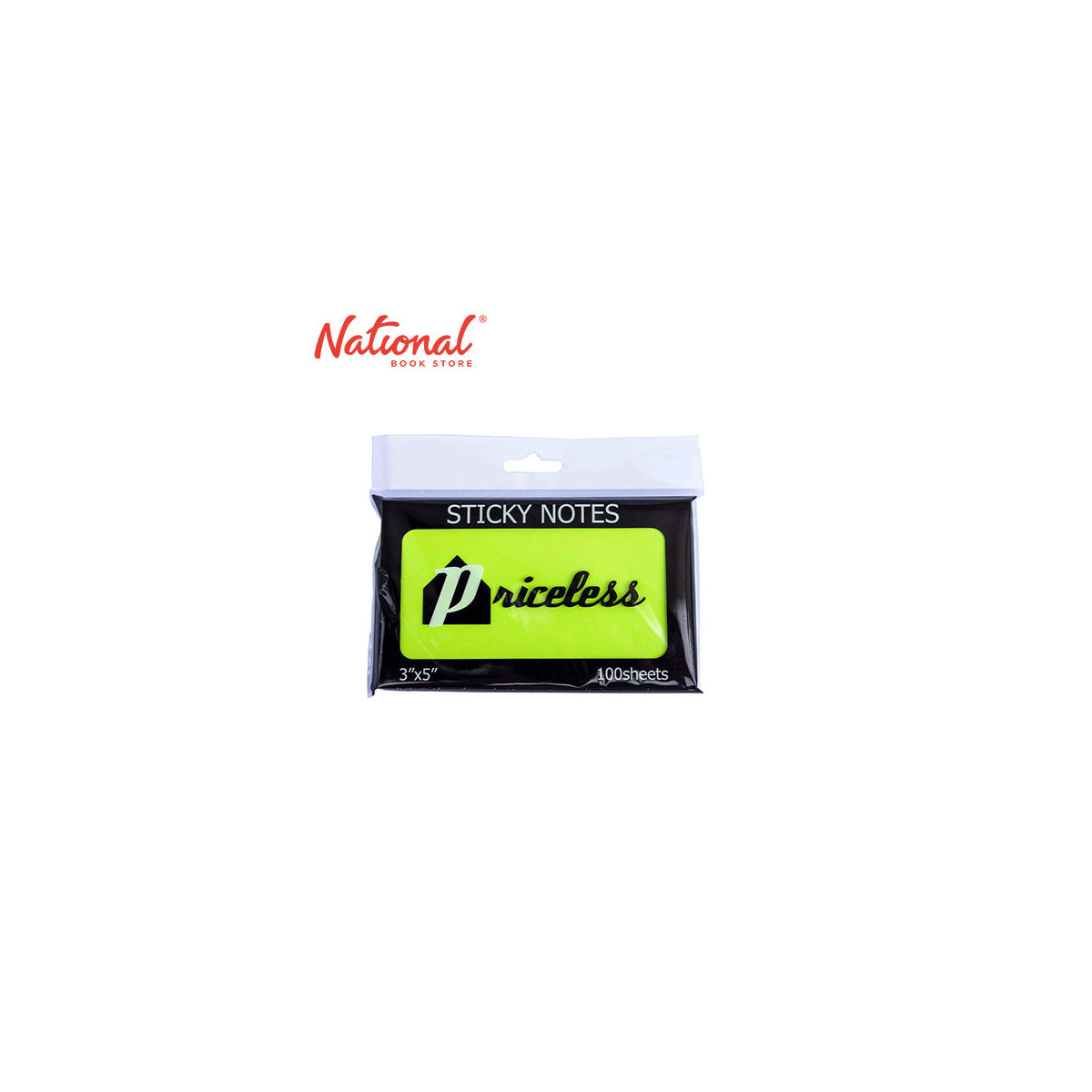 Priceless Sticky Notes PL14NG 3x5 inches Neon Green - Notepads