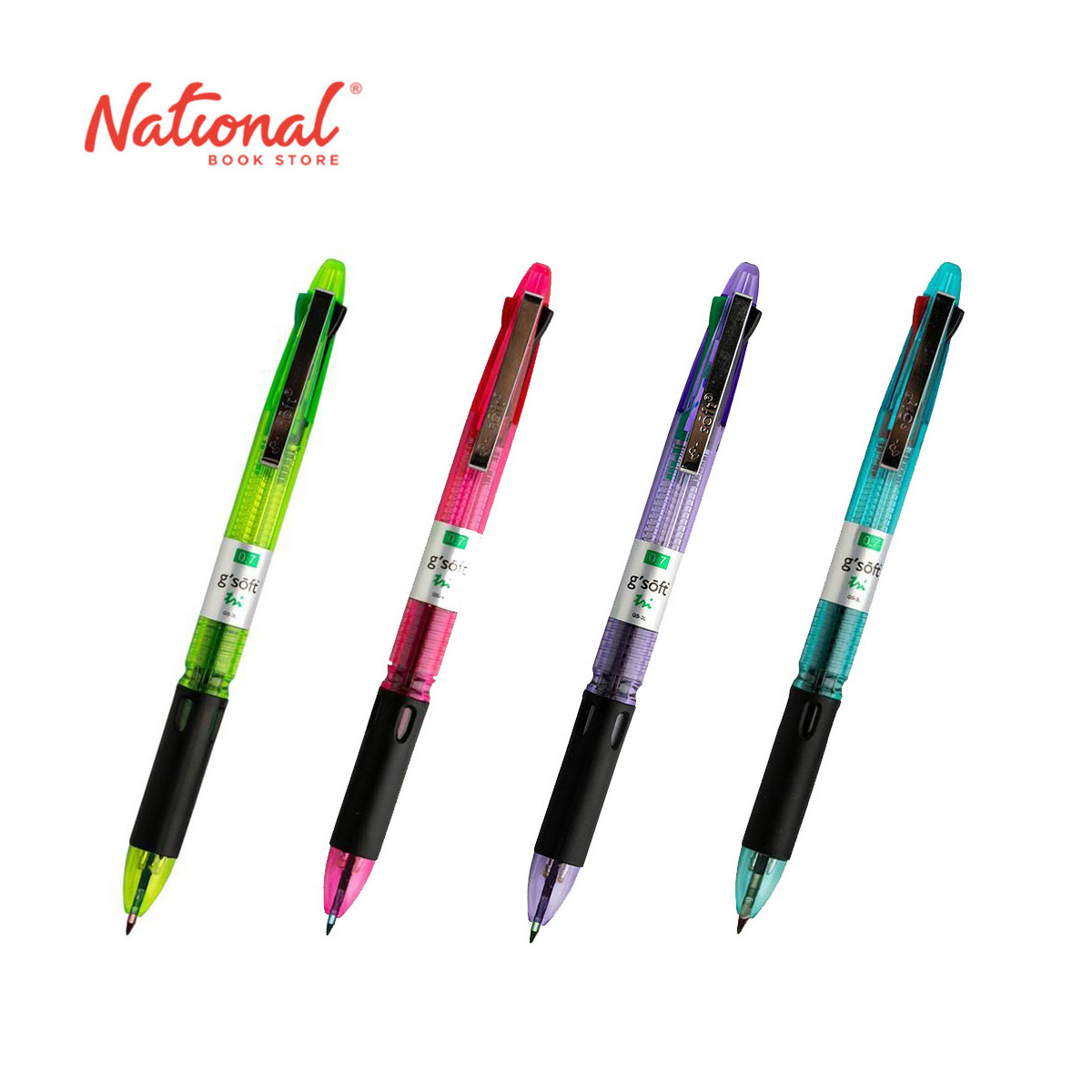 G-Soft 3-Colors Ballpoint Pen Retractable With Grip GS3L Ballpen (barrel color may vary)