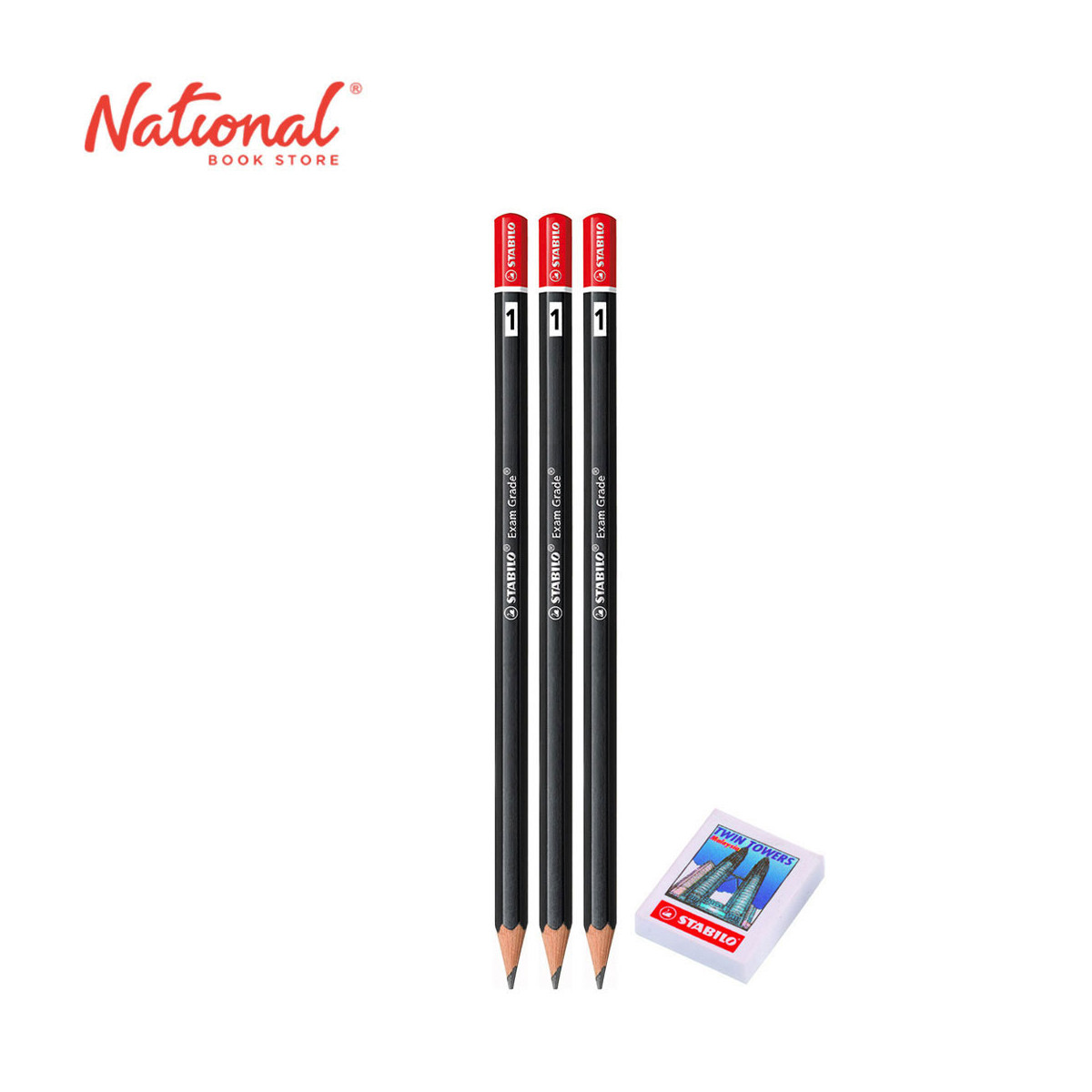 Stabilo 288 Pencil with Eraser 3's No.1 - School & Office Supplies