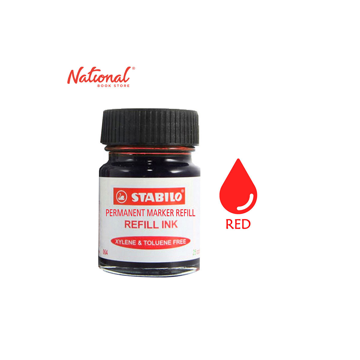 Stabilo Permanent Marker Ink Refill Red 065/40 - School & Office Supplies
