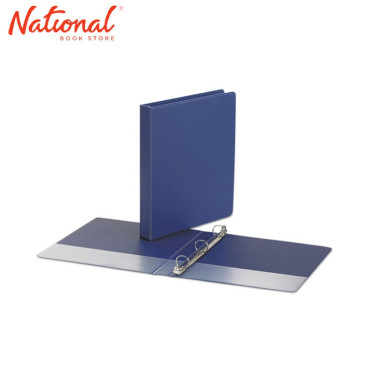 SEAGULL RING BINDER 3R CVP10 A4 1IN DTYPE PVC COVER W FRONT & BACK OUTER POCKETS, BLUE