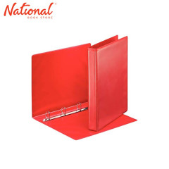 SEAGULL RING BINDER 3R CVP25 A4 2.5IN DTYPE PVC COVER W FRONT & BACK OUTER POCKETS, RED