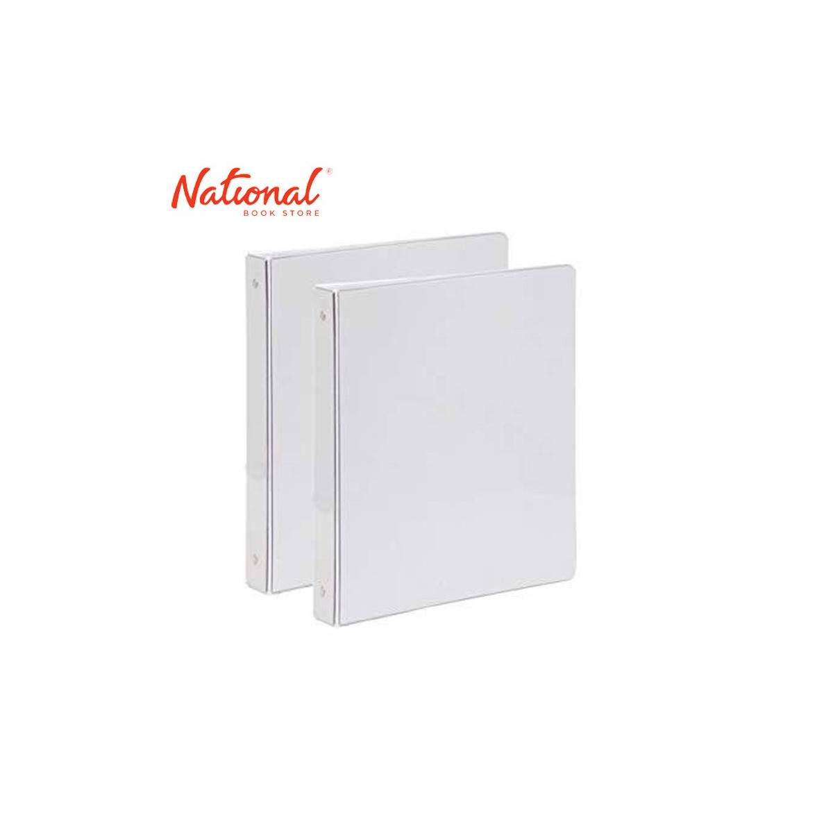 SEAGULL RING BINDER 3R CVP25 A4 2.5IN DTYPE PVC COVER W FRONT & BACK OUTER POCKETS, WHITE