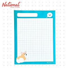 Notepad 4x5.25 inches Teal 50 Leaves Pup Art Corgi - Office & School Supplies