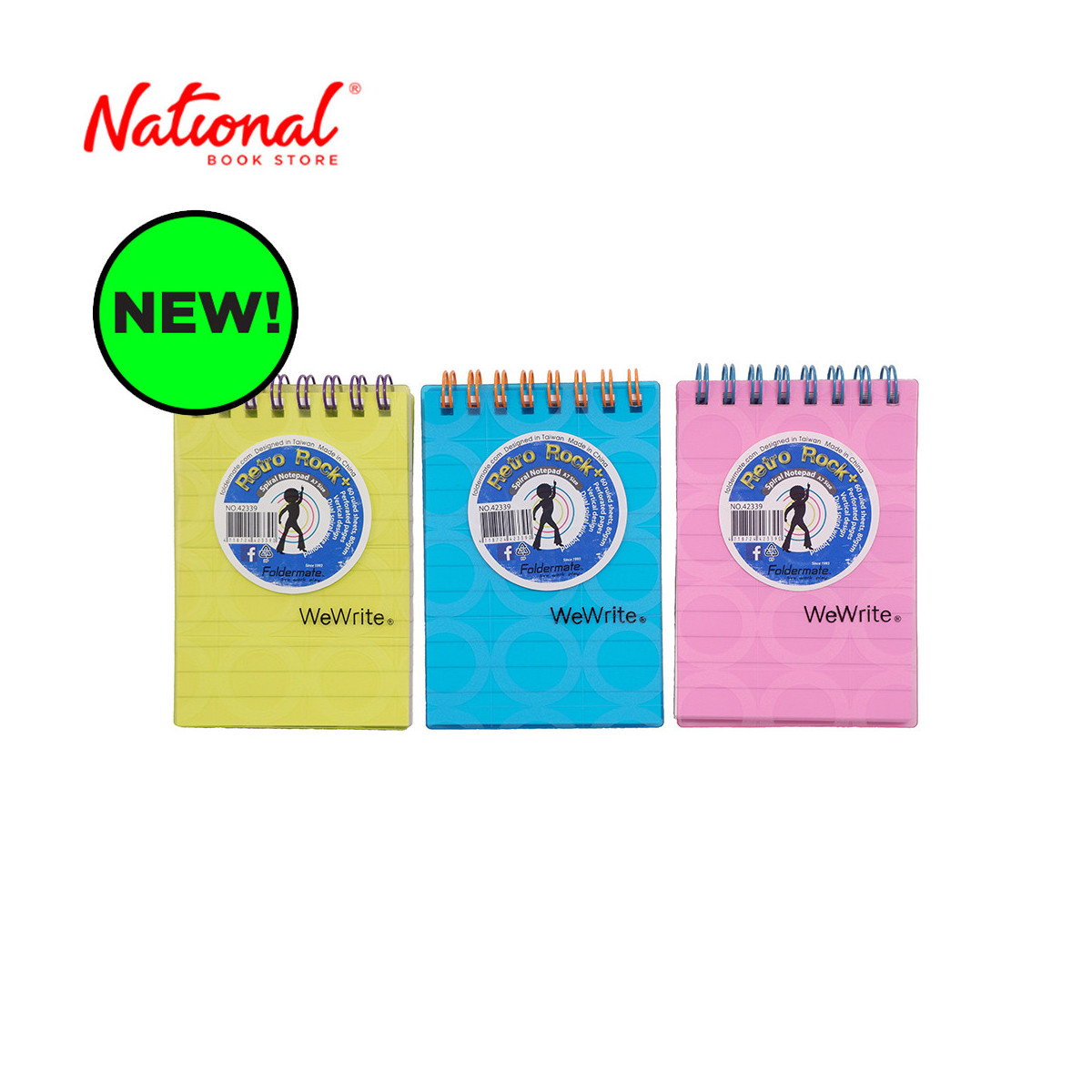 Foldermate Spiral Notebook A7 Retro Rock Plus 60 sheets Ruled Toploop (color may vary)