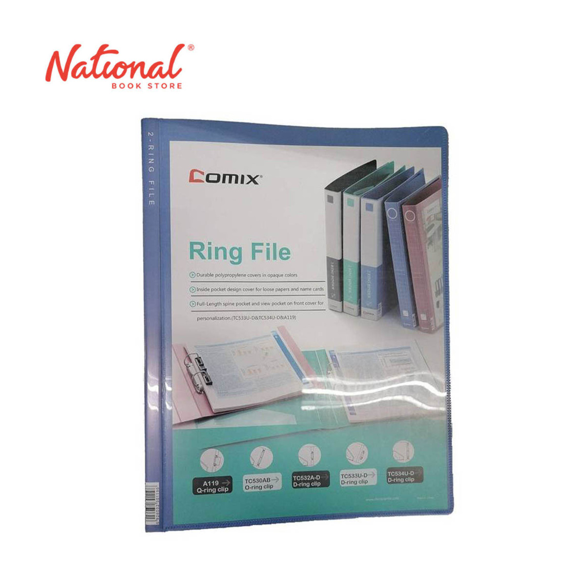 Comix Ring Binder 2 Ring 8 centimeters A119 A4 1 inches Otype - School & Office - Filing Supplies
