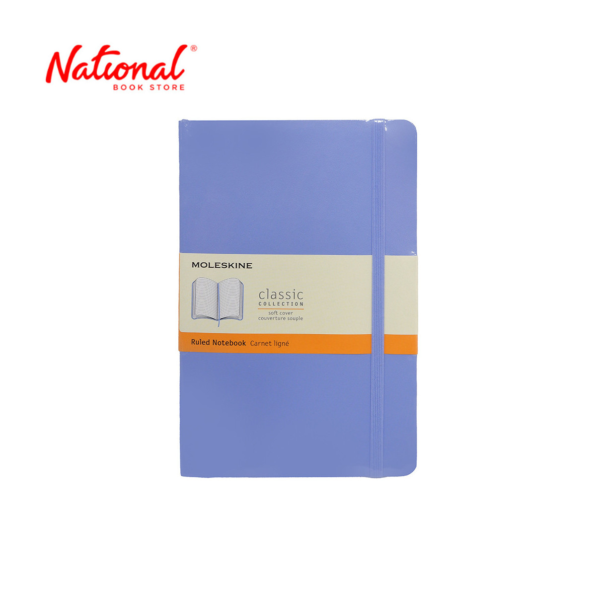 Moleskine Classic Notebook Ruled Softcover Large 120 Leaves Hydrangea Blue - School Supplies