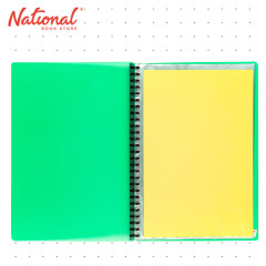 Seagull Clearbook Refillable 9927 Long 20 Sheets 27 Holes Transparent Cover Diagonal Lines Green