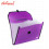 Seagull Expanding File with Handle Long 12 Pockets Push Lock with Tab Black Lining B4301 Violet