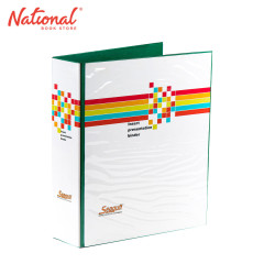 Seagull Ring Binder 3 Ring CVP20 A4 2 inches D Type PVC Cover with Front & Back Outer Pockets Green