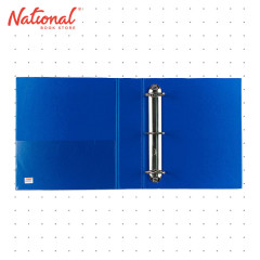 Seagull Ring Binder 3 Ring CVP20 A4 2 Inch D Type PVC Cover with Front and Back Outer Pockets Blue