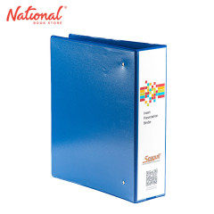 Seagull Ring Binder 3 Ring CVP20 A4 2 Inch D Type PVC Cover with Front and Back Outer Pockets Blue