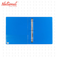 Seagull Ring Binder 3 Ring CVP5 A4 0.5 Inch D Type PVC Cover with Front and Back Outer Pockets Blue