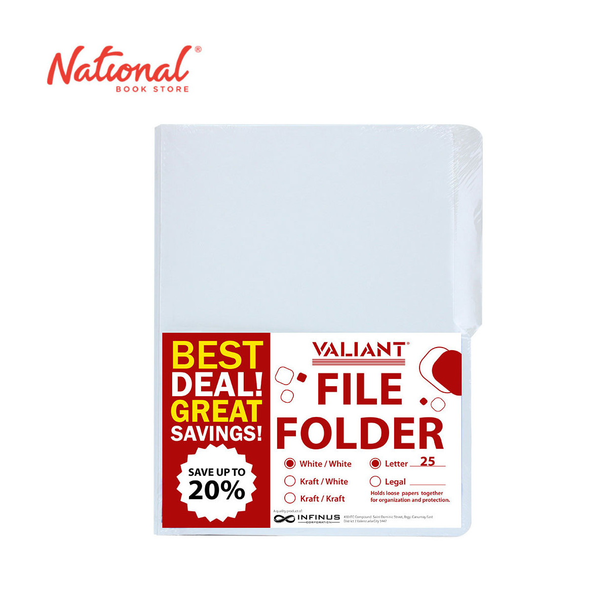 Valiant Folder White Short 25 pieces - School & Office - Filing Supplies
