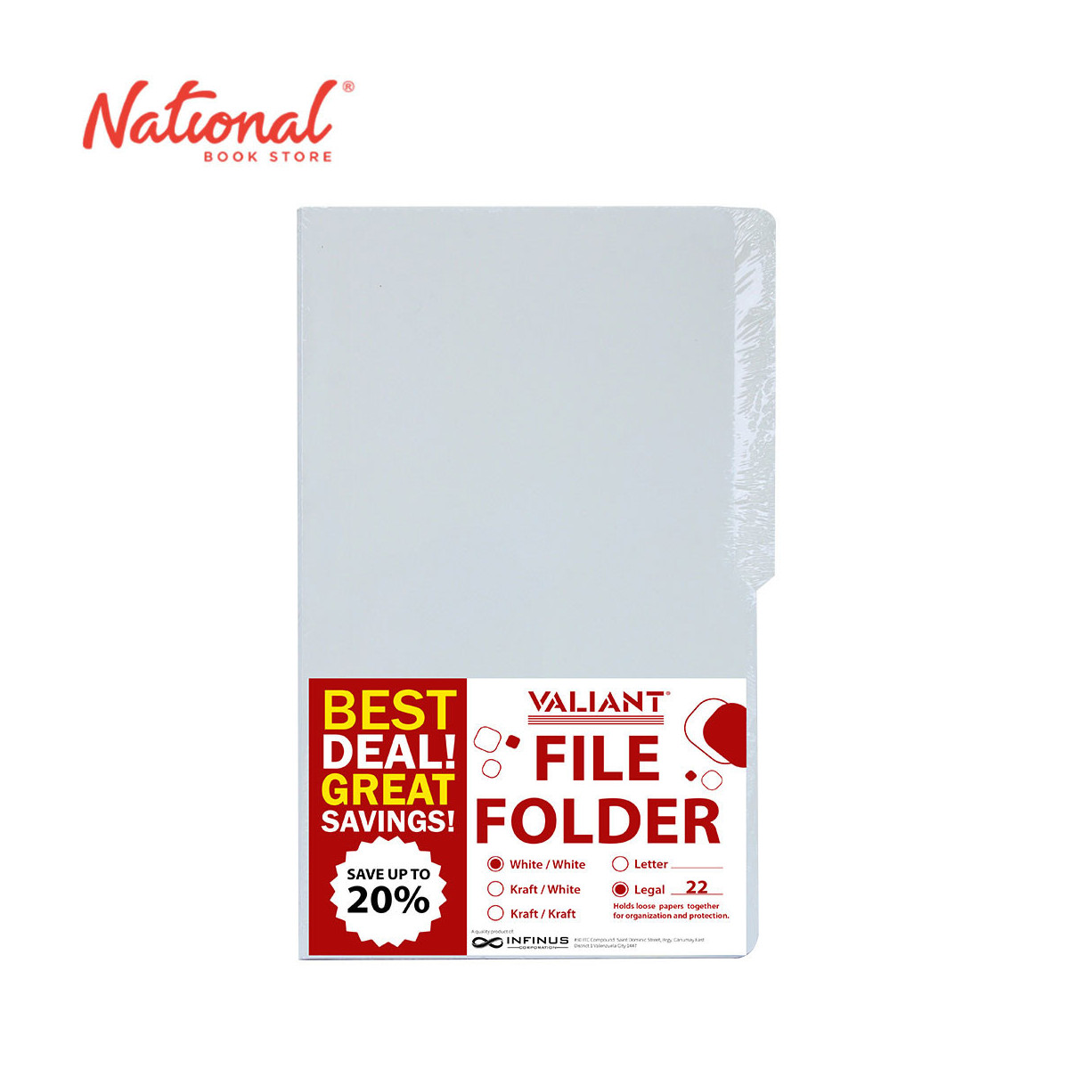 Valiant Folder White Long 22 pieces - School & Office - Filing Supplies