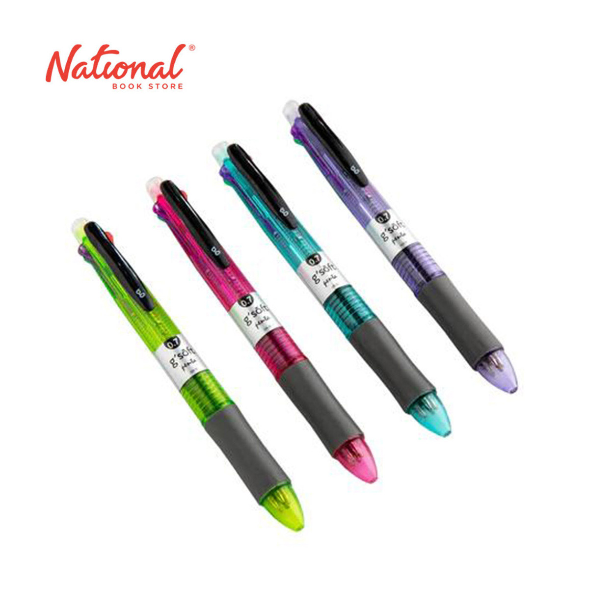 G-Soft Penta Ballpoint Pen Retractable 5 -Colors GS5L (Assorted, Barrel Color may vary) - Ballpen