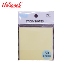 Sticky Notes 3x3 inches 50's Transparent Plain Yellow -...