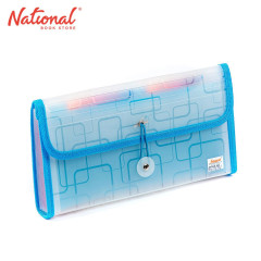 Seagull Expanding File Cheque Elastic String Lock w Colored Tab PZT4303 Light Blue - Office Supplies