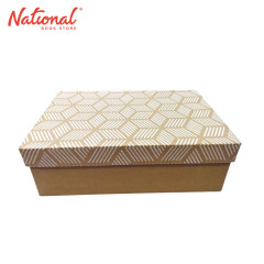 Printed Kraft Gift Box Rectangle with Designs 26x19x9cm -...