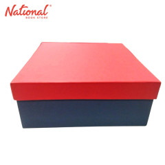 Gift Box with Ribbon Square Metallic Large 23x23x9cm - Giftwrapping Supplies