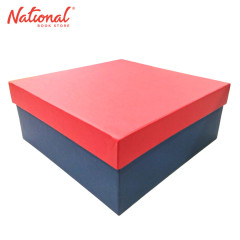 Gift Box with Ribbon Square Metallic Large 23x23x9cm - Giftwrapping Supplies