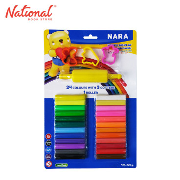 Nara Modelling Clay 03027834 24 Sticks With Tools Classic and Neon Colors
