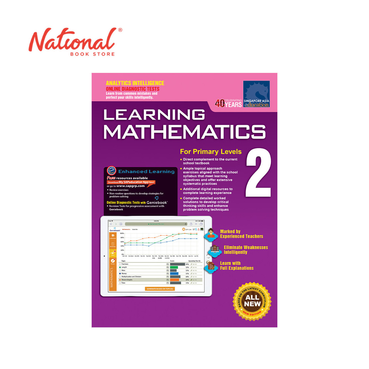 Learning Mathematics for Primary Levels 2 by Alan Tan and Tina Myung - Trade Paperback - Elementary