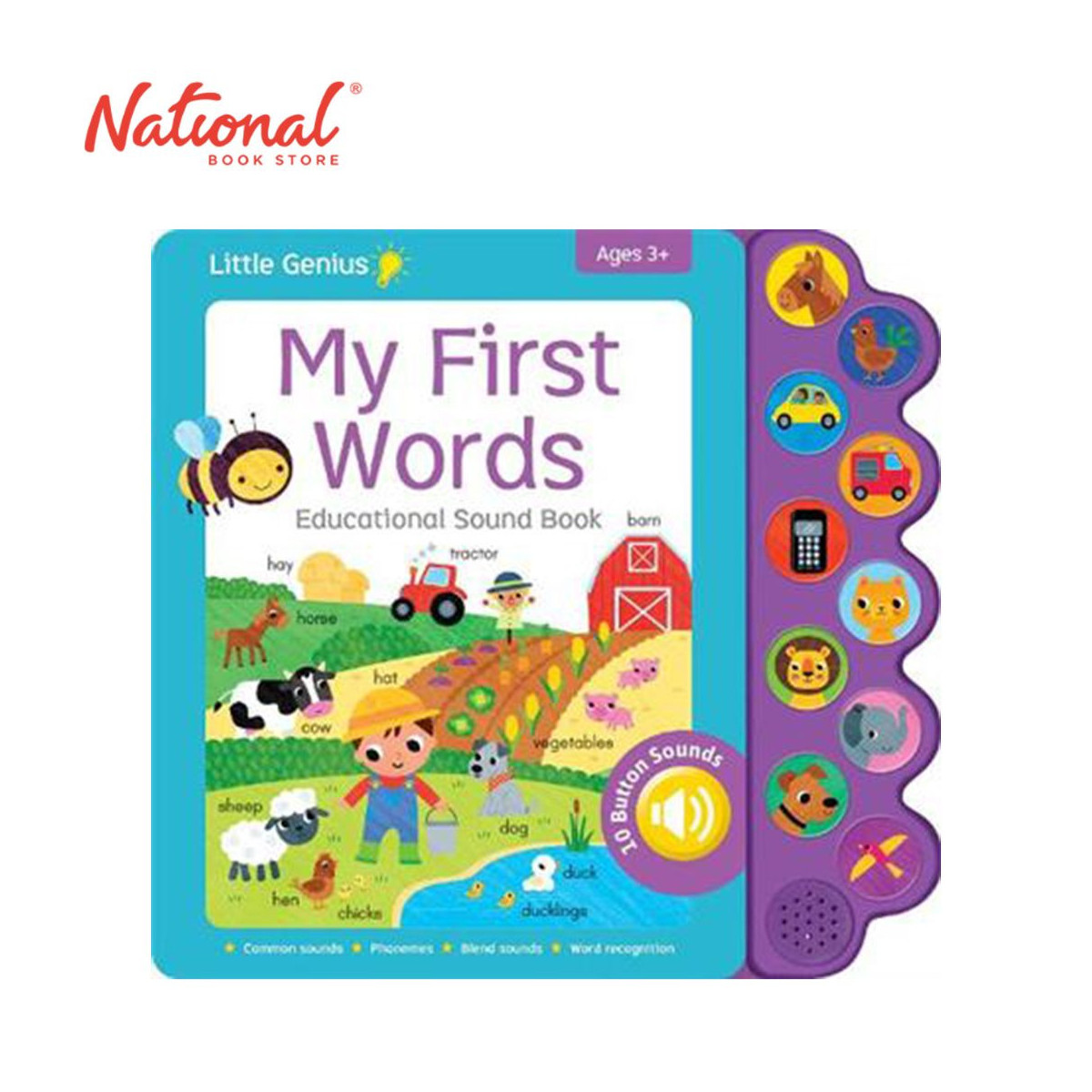 10 Button Sounds: Little Genius My First Words - Board Book - Books for Kids