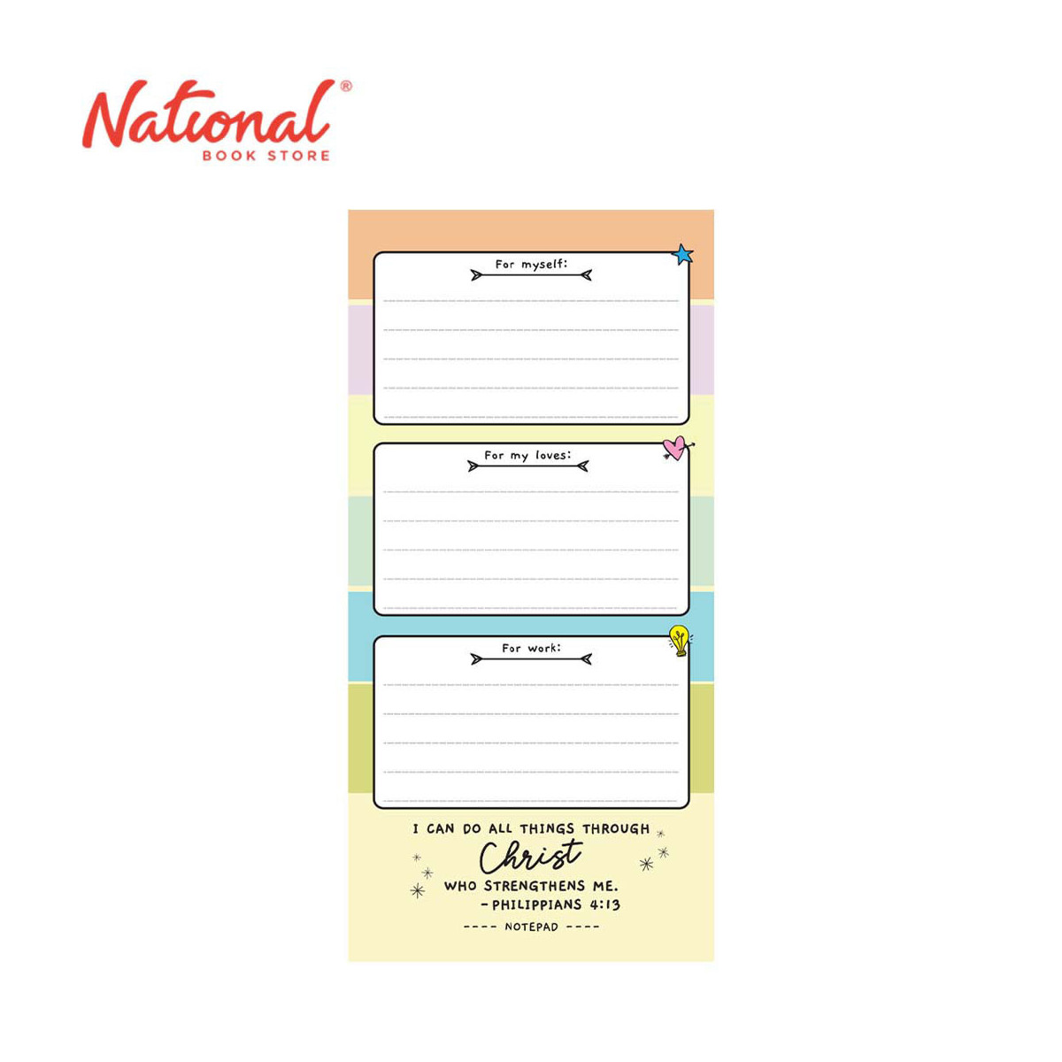 Plano Ni Lord Notepad I Can Do All Things Through Christ - Stationery