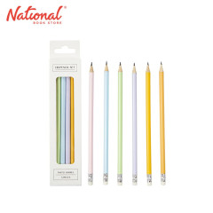 Wooden Pencils HB Pastel 6's ID12532 - School Supplies