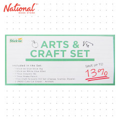 Stick-ee Arts & Crafts Bundle 2 Glue Sticks 15G+Sick - ee White Glue 40ml+Leon Kid Crayons 16's