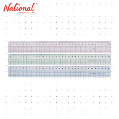 Morning Glory Plastic Ruler Color Grid Blue/Green/Pink 1500 30112-67339 12 inches (color may vary)