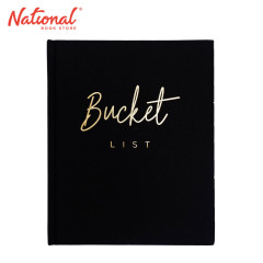 Bucket List Black Fabric - Hardcover Journal 80's 6.3x7.8...