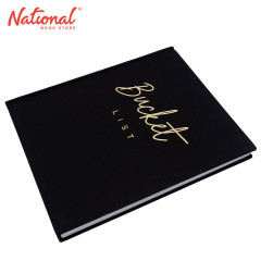 Bucket List Black Fabric - Hardcover Journal 80's 6.3x7.8 inches - School Supplies