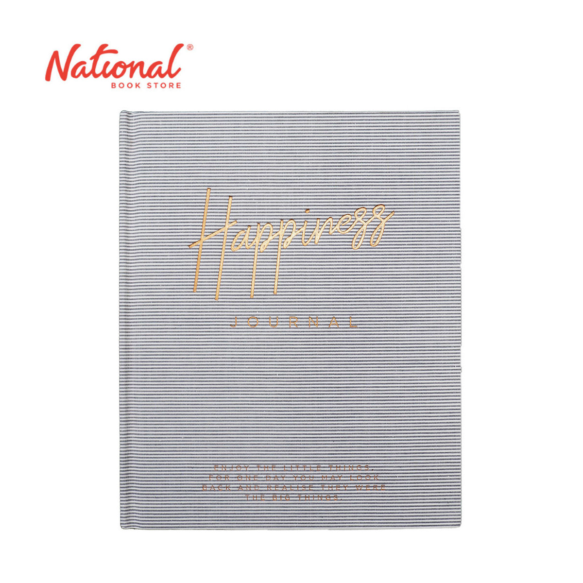 Happiness Dark Grey Fabric - Hardcover Journal 80's 6.3x7.8 inches - School Supplies