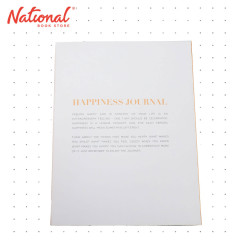 Happiness Light Grey Fabric - Hardcover Journal 80's 6.3x7.8 inches - School Supplies
