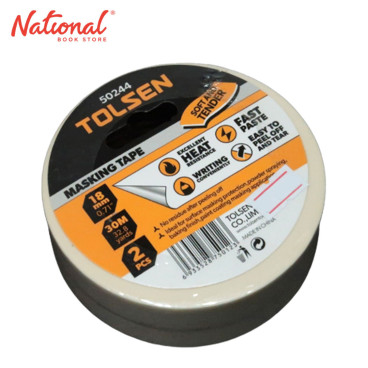Tolsen Masking Tape 2s 50244 18mmx30m - School & Office Essentials